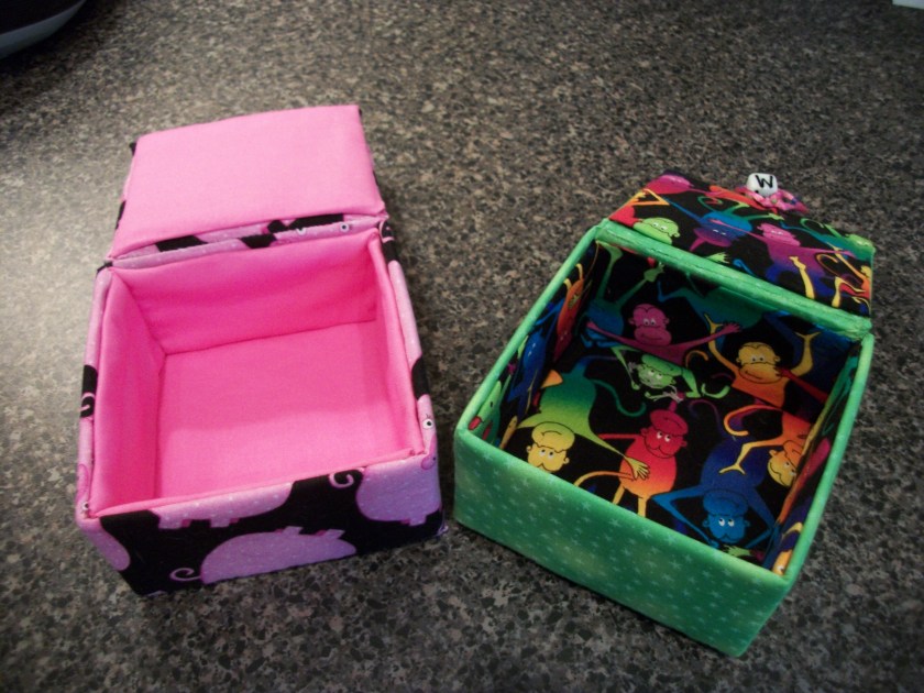 fabric boxes open