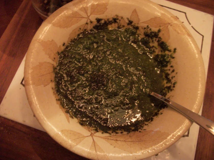 Greg's crew, basil oil