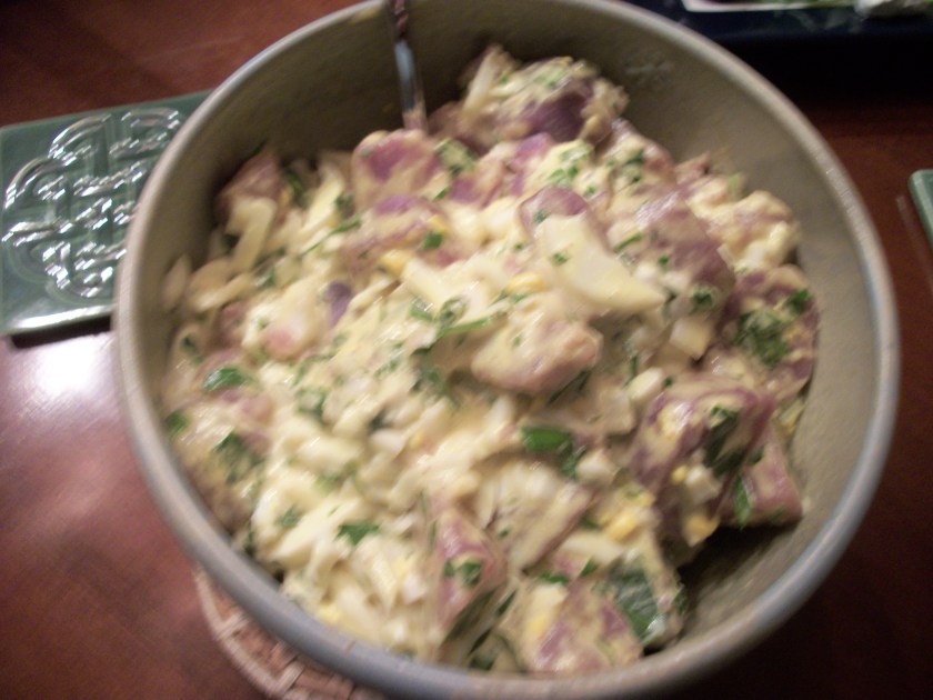 Greg's crew, purplel potato salad